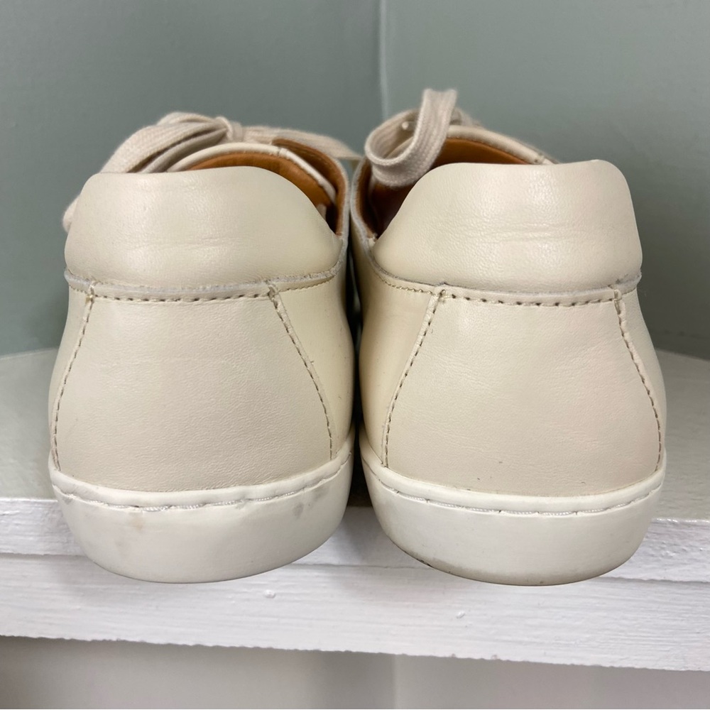 Sezane Cream White Jack Leather Trainers Women's Size 8 Sneakers Shoes Lace Up - Picture 5 of 14